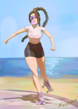 Full body, cell shading, simple BG